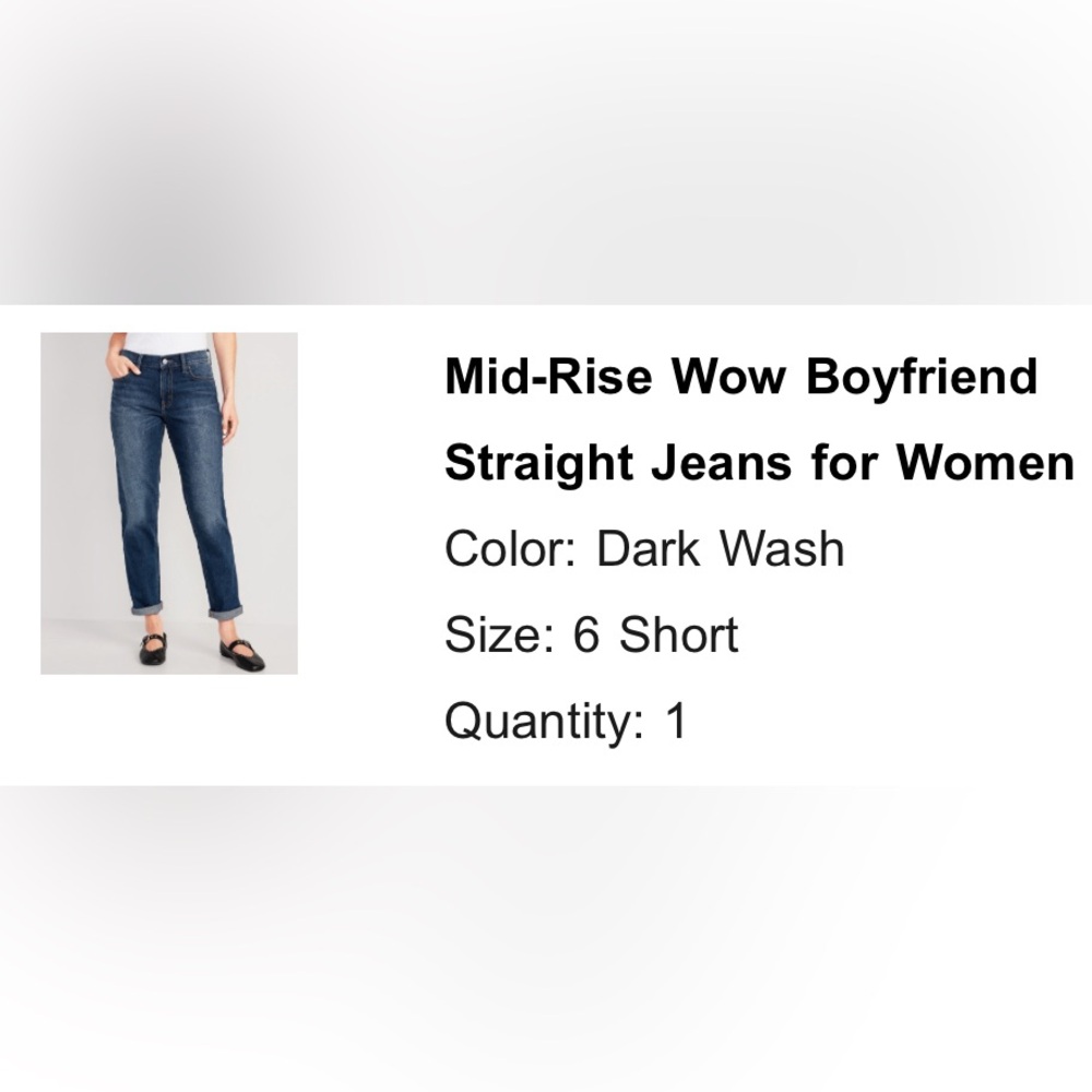 NWT Old Navy mid-rise “Wow Boyfriend” jeans - size 6 Short